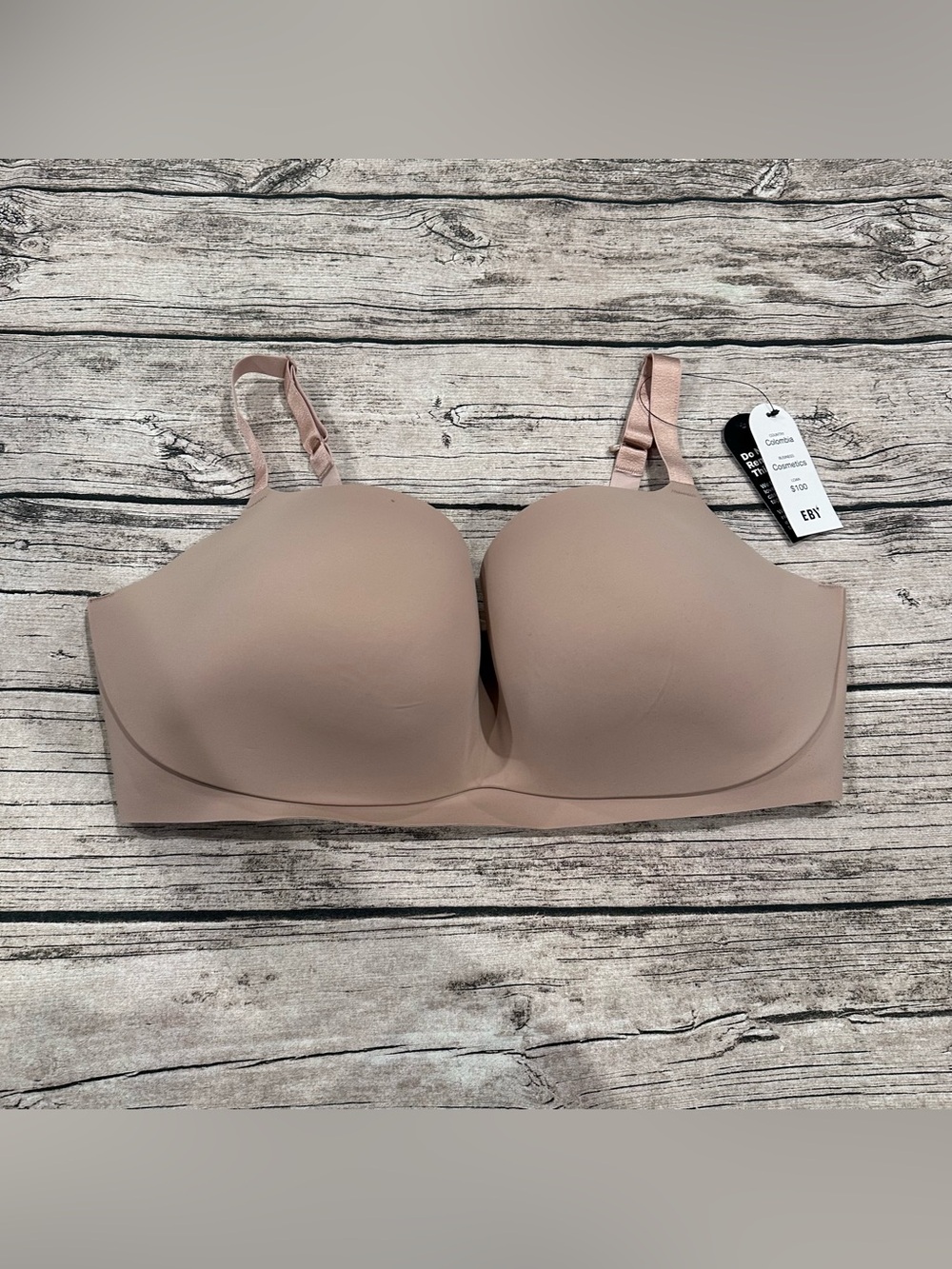 NWT Eby Wireless Pain Free T-Shirt Bra in Beige Size XLDD